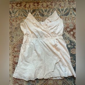 Express White Fit&Flare, Ruffle Wrap Dress
